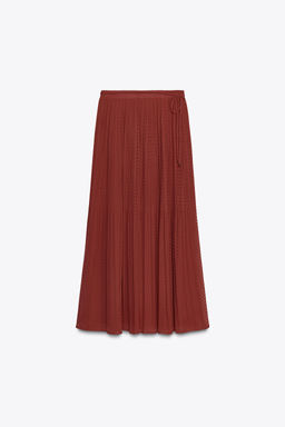 BELTED PLEATED MIDI SKIRT - Zara фото 7