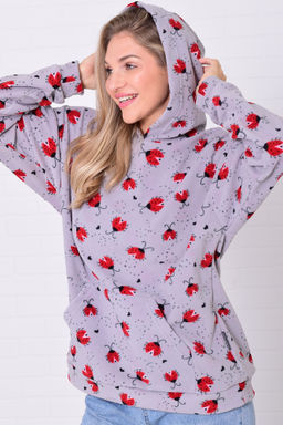 Толстовка женская 6-219 (серый) из флиса - Новое кимоно фото 7