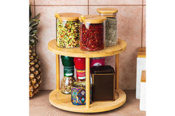 Подставка 2-уровневая 24,5*24,5*19,5 см, многофункциональная, вращающаяся, бамбук - Elan gallery фото 9