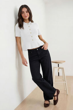 Ekru Peplum/Belden Oturmal_ D__me Detayl_ Triko Bluz TWOSS26BZ00158 - Trendyolmilla фото 2