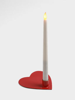 Подсвечник на 1 свечу в форме сердца Love is, 12.5?12.5?3 см, красный