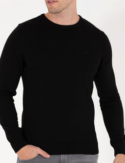 Siyah Slim Fit Bisiklet Yaka Basic Triko Kazak - Pierre cardin фото 6