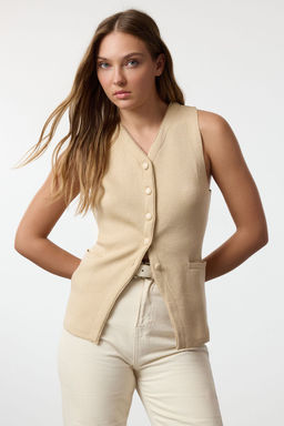 Tas Slim Smart Gorunumlu Triko Yelek TWOAW25YE00066