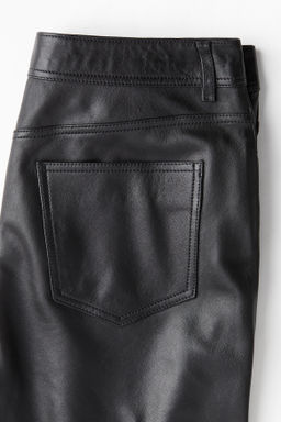 Pantalon tobillero de piel - H&m фото 9
