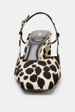 ANIMAL PRINT LEATHER SLINGBACK SHOES - Zara фото 8