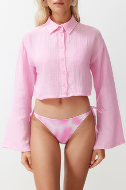 TRENDYOLMILLA Beyaz Dokuma Muslin Plaj Gomlegi TBESS24GO00011  фото 12