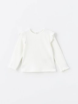 Bisiklet Yaka Uzun Kollu Basic K?z Bebek Ti??rt