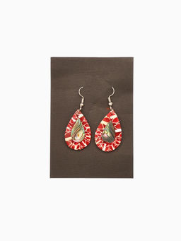 Серьги «Капельки», 5.5×2 см, ракушка, красные