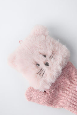MITTEN GLOVES WITH MOUSE EFFECT HAIR - Zara фото 2