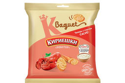 Цена за 5 шт. Кириешки Baguet, сухарики со вкусом лобстера и с чесночным соусом Calve, 70 г