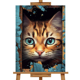 Мозаика алмазная "Котик" 40*50см.