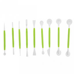 Инструмент для моделирования кондитерских украшений Модельер 9 предметов, 15-16,7см, двухсторонние наконечники, пластик, цвета микс, в блистере (Китай) - Домашняя мода фото 7