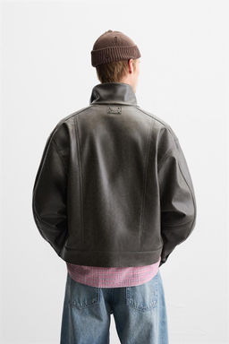 LEATHER EFFECT JACKET - Zara фото 3