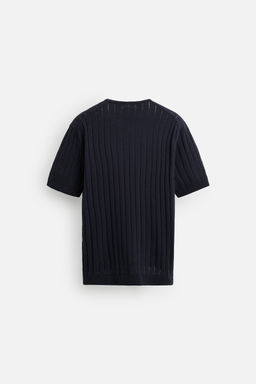 BUTTON-NECK KNIT T-SHIRT - Zara фото 8