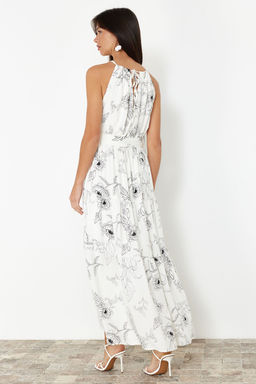 TRENDYOLMILLA Siyah Animal Shift Shally Maxi Dokuma Elbise TWOSS24EL00872 фото 18