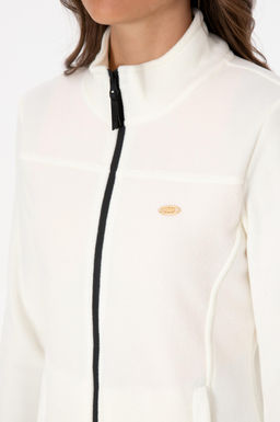 Kad_n Krem Fermuarl_ Dik Yaka Polar Sweatshirt - U.s. polo assn фото 7