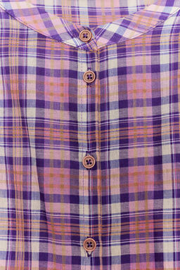 BLUSA CUADROS CUELLO REDONDO / Multicolor - Zara фото 8