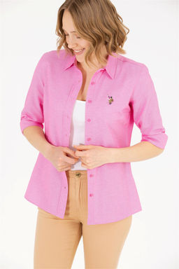 Рубашка женская розовая Uzunkol Basic - U.s. polo assn фото 9