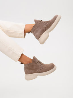 Ботинки 308.927be. капучино замша/Байка