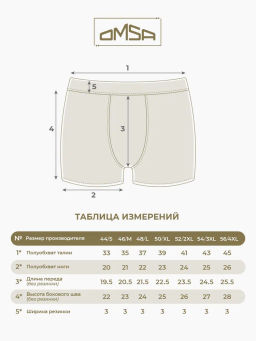 Omsa 1233 Боксеры с закрытой резинкой