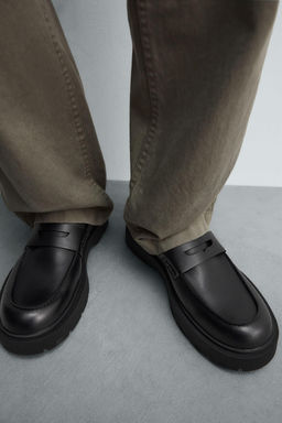 LEATHER PENNY LOAFERS - Zara фото 6