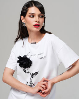 Футболка с цветком FDC002 - Sahar art lab фото 5