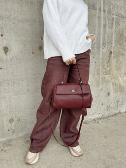 Женская кожаная сумка-портфель 8399-2 Бордо - Sergio valentini фото 8