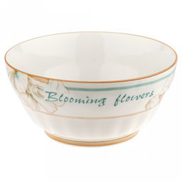 Блуминг флауэрс (Blooming flowers) Салатник фарфоровый 1,2л, д17,8х8,5см, с деколью, отводка (Китай) - Домашняя мода фото 2