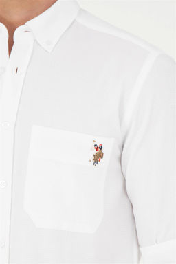 Мужская белая рубашка с длинным рукавом - U.s. polo assn фото 7
