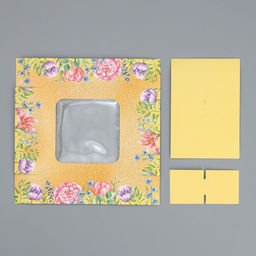 Цена за 5 шт. Коробка для конфет, кондитерская упаковка, 4 ячейки, «Цветы», 10.5×10.5×3.5 см