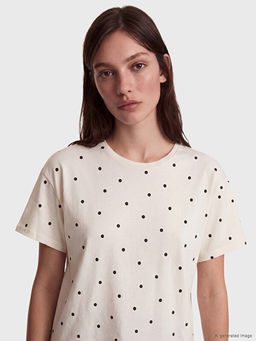 Bisiklet Yaka Puantiyeli Kad?n Pijama Tak?m?