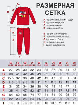Пижама детская красная мишка сердце