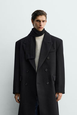 WOOL BLEND OVERSIZE FIT DOUBLE-BREASTED COAT