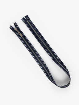 Цена за 50 шт. Молния металлическая, №3, неразъёмная, замок автомат, 60 см, тёмно-синяя