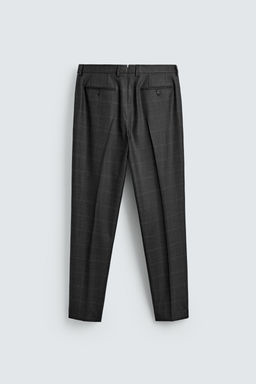 PANTAL?N TRAJE CUADROS 100% LANA / Marengo vigor? - Zara фото 6