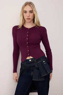 TRENDYOLMILLA Ekru Premium Iplik/Ozel Iplik Bisiklet Yaka Triko H?rka TWOSS25HI00007