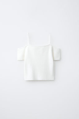 TOP RIB RAYAS / Blanco roto