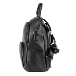 9022 black, женский кожаный рюкзак Barcelo Biagi