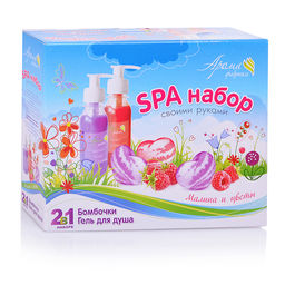 Бомбочки для ванн и гель для душа своими руками "Малина и цветы"