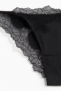 Pack de 2 bragas Thong de microfibra y encaje - H&m фото 5