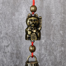 Колокольчик металл Манэки-нэко и феникс с узлом счастья h=4,7 см 33х4,7х4,7 см - Simaland фото 3