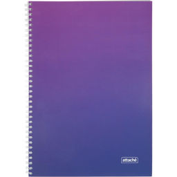 Бизнес-тетрадь А4 96л Attache Градиент Фиолет клетка, 65г, греб, УФ-лак