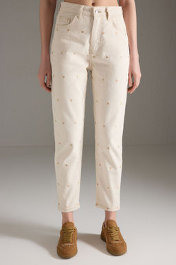 Bej Kalp Nak?sl? Yuksek Bel Mom Jeans TWOSS25JE00269 - Trendyolmilla фото 3