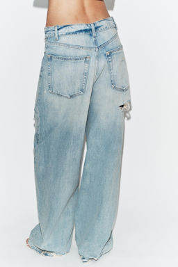 TRF FOLDED WAIST MID-WAIST JEANS - Zara фото 31