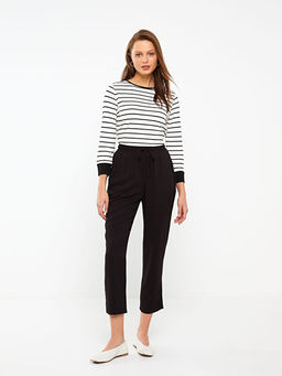 Kay?k Yaka ?izgili Kad?n Ti??rt - Waikiki фото 3