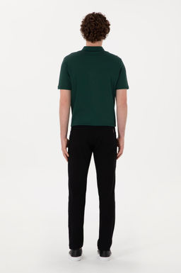 Erkek Siyah Slim Fit Kanvas Pantolon