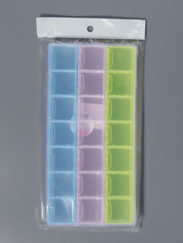 Органайзер для хранения мелочей, 21 ячейка, 21.5×10.5×2 см, МИКС