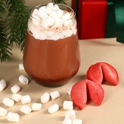 Подарочный набор новогодний Волшебного года: горячий шоколад 125 г ( 5 шт. ? 25 г)., маршмеллоу 50 г, печенье с предсказаниями 4 шт.