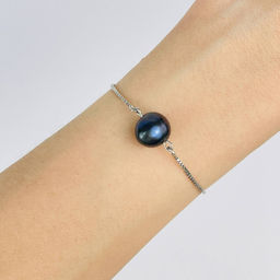 Браслет регулируемый с камнем Жемчуг - Радуга самоцветов фото 2