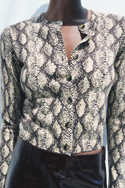 KNIT CARDIGAN WITH ANIMAL PRINT - Zara фото 2